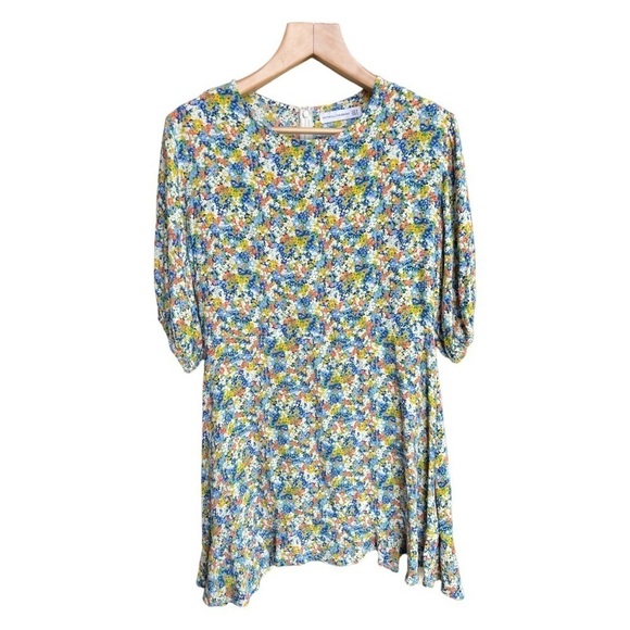 Faithfull The Brand Revolve Jeanette Floral Spring Summer Mini Dress, Sz Large - Picture 1 of 12